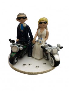 Motorbike wedding cake topper